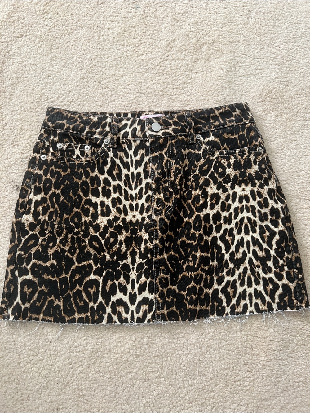 Pink Lily Leopard Print Mini Skirt - Brown, Black, Cream
